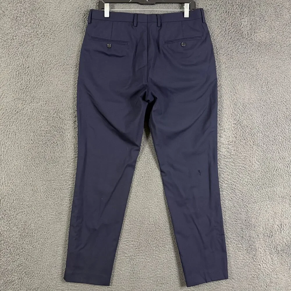 J Crew Dress Pants Mens 31x30 Blue Ludlow Slim Fit Loro Piana Wool Formal